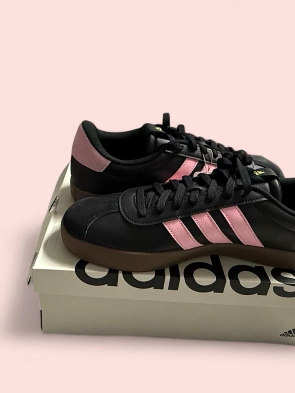 Adidas VL Court 3.0 Skateboard Shoes - Black/Pink/Gum - Men's Size 13 (JH6610) - Picture 3 of 4
